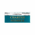Charter Member Jade Green Award Ribbon w/ Gold Foil Imprint (4"x1 5/8")